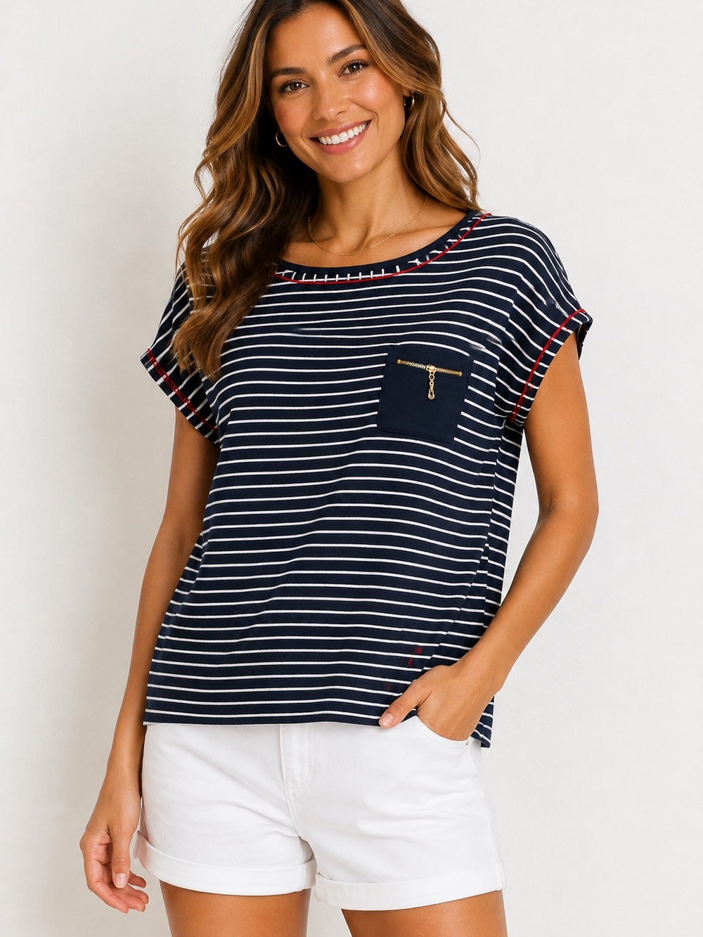 Nautica boat neck blouse, Size L